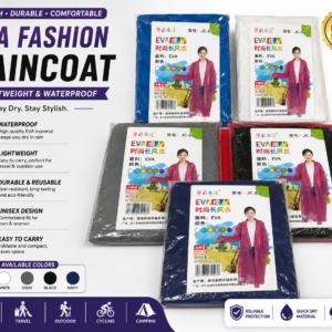 EVA Fashion Raincoat Available Colors Blue White Gray Black Navy