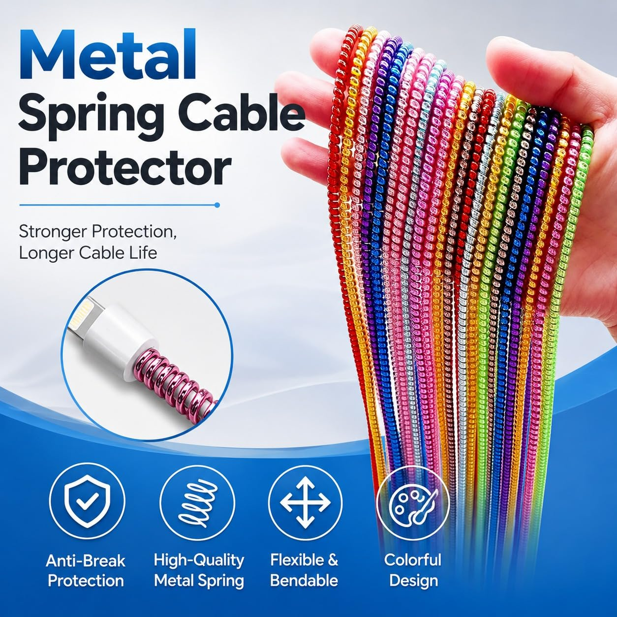 Metal Spring Cable Protector Colorful