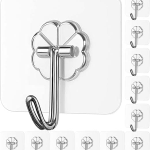 Transparent Adhesive Wall Hooks Flower Design Pack
